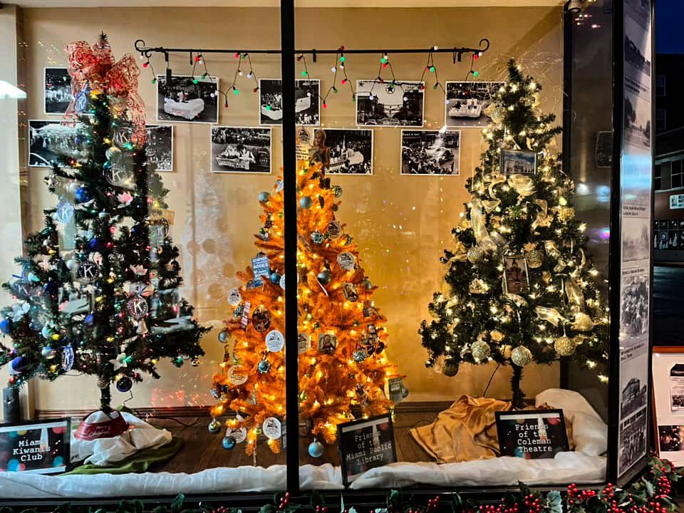 Giving trees on display at the Ottawa County Historical Society on Main Street in Miami, Oklahoma.