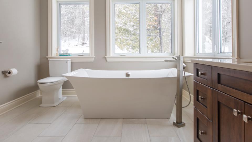 image of completed work bathtub plumbing