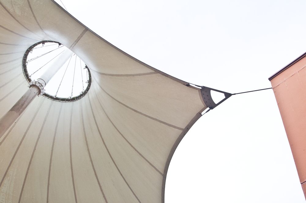 White Umbrella With a Hole in the Middle — Cooloola Sail Company In Southside, QLD