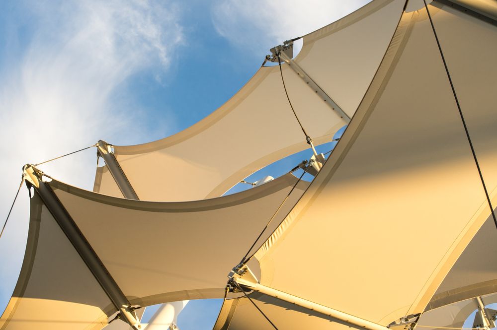 Large White Umbrella Against a Blue Sky — Cooloola Sail Company In Southside, QLD