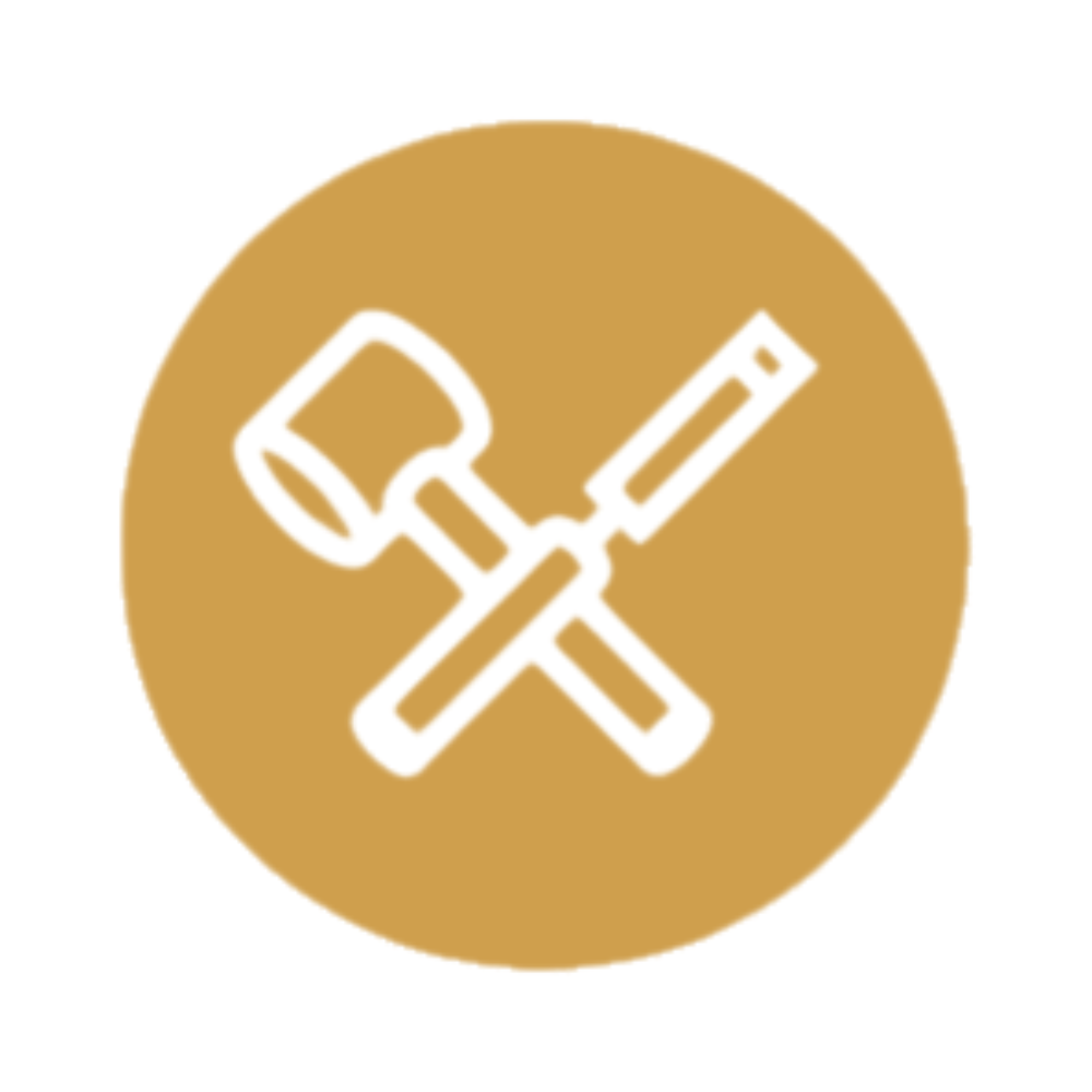 Hammer and Chisel Tool Icon
