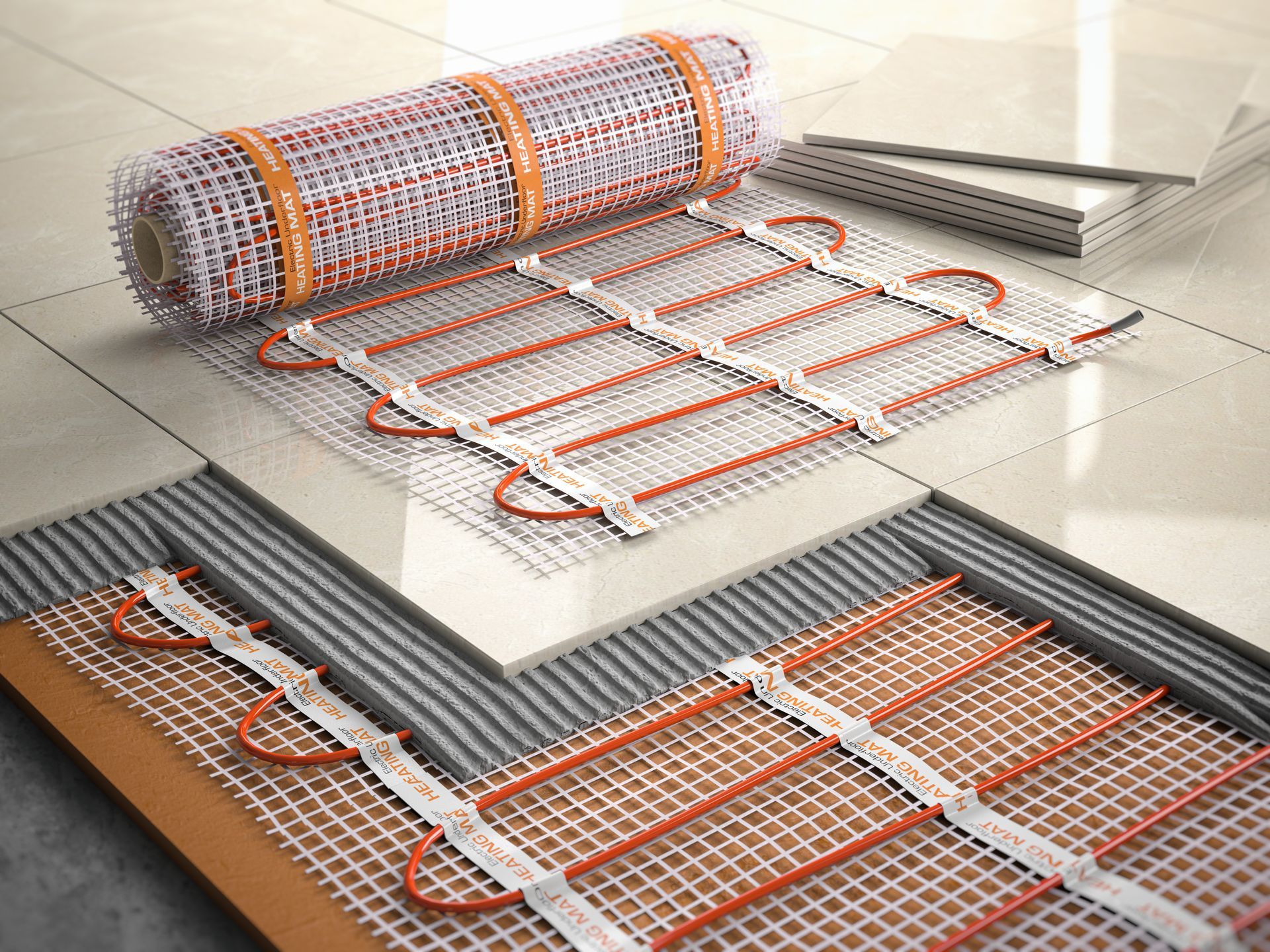 un plancher radiant chauffant