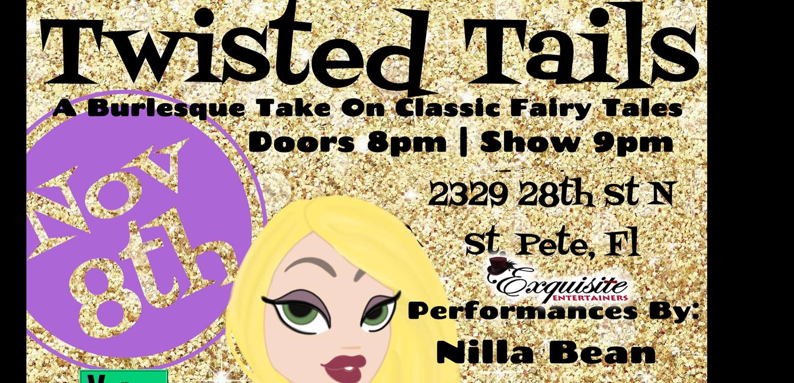 flyer for burlesque show Twisted Tails November 8th