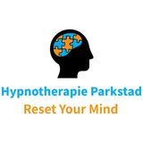Het logo van Hypnotherapie Parkstad met een blauw en oranje hersenicoon en de slogan