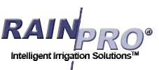The rainpro logo is for intelligent irrigation solutions.