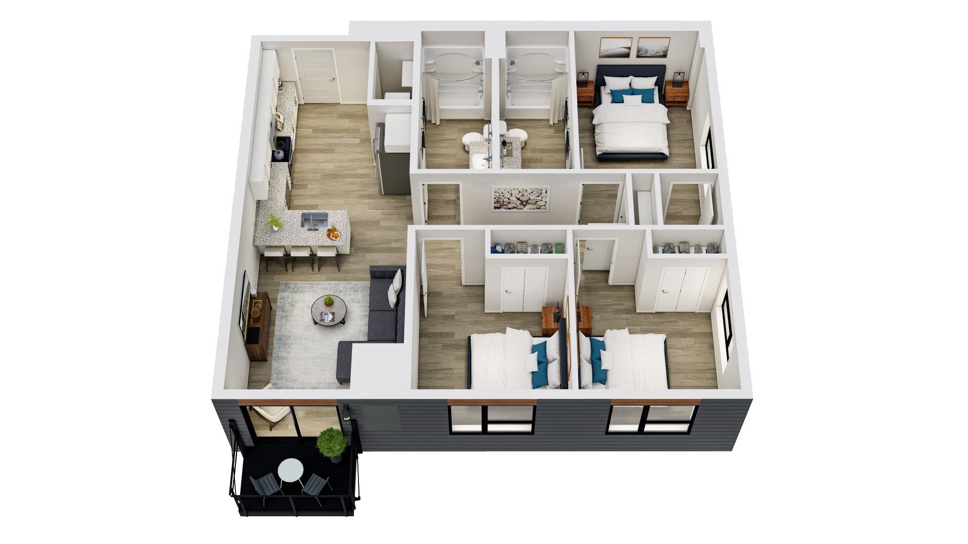 Floor Plan - 3 Bed / 2 Bath - Plan C
