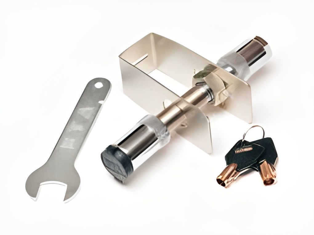 A Stainless Steel Lock with Two Keys and A Wrench — Bonetig's Mobile Towbars & Trailers In Oak Flats, NSW
