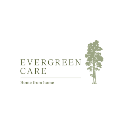 Evergreen Care logo with a tree icon and the tagline “Home from home”