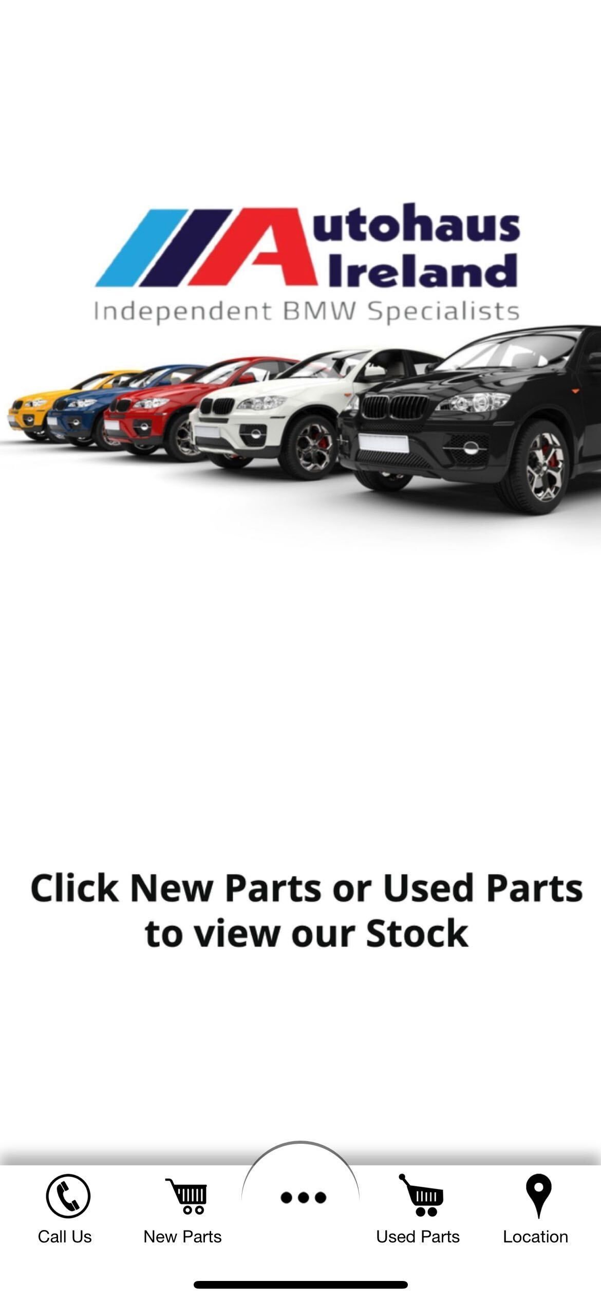 Autohaus Ireland logo with BMW cars, text: