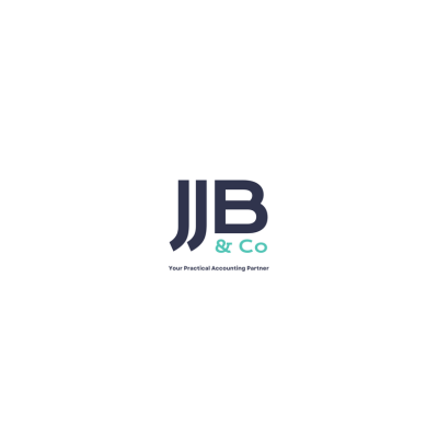 JJB & Co logo with dark blue and teal text on a white background, featuring the tagline “Your Financial Accounting Partner”
