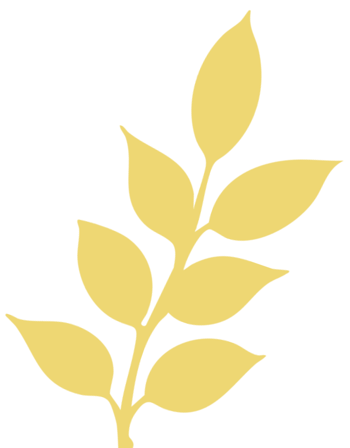 Yellow stylized leaf sprig.