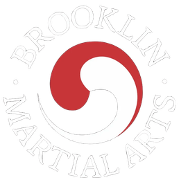 Brooklyn Martial Arts logo with black circle and red-and-white yin-yang symbol
