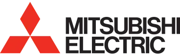 Mitsubishi Electric logo with red diamond and text.