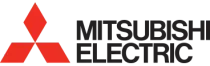 Mitsubishi Electric logo with red diamond and text.