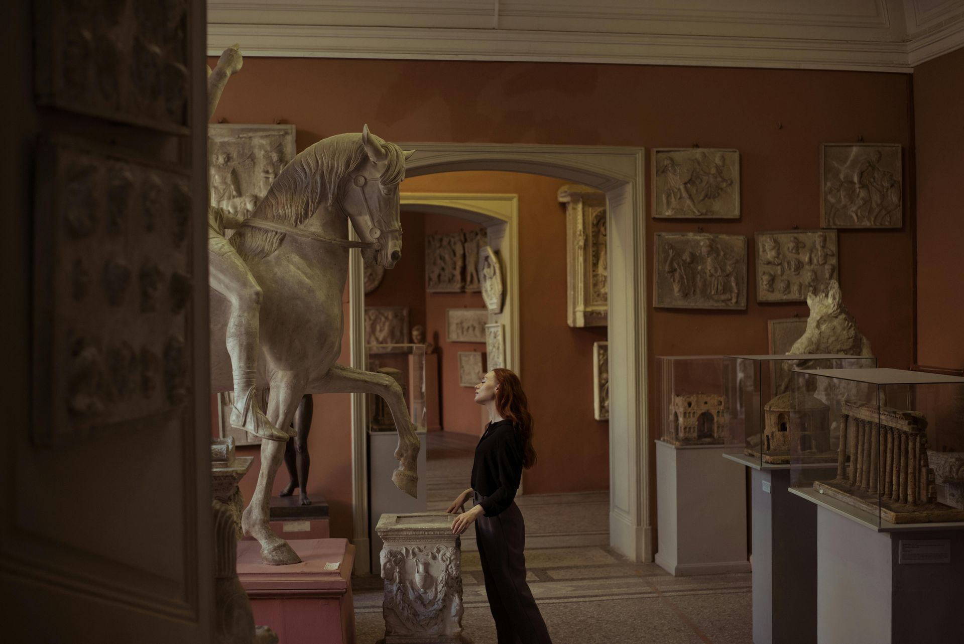 person looking in museum