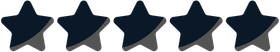 Five stars are lined up in a row on a white background.