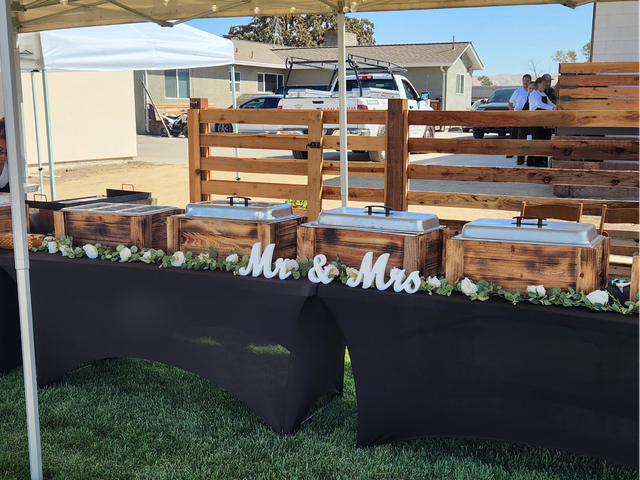 Table with food at a catering event