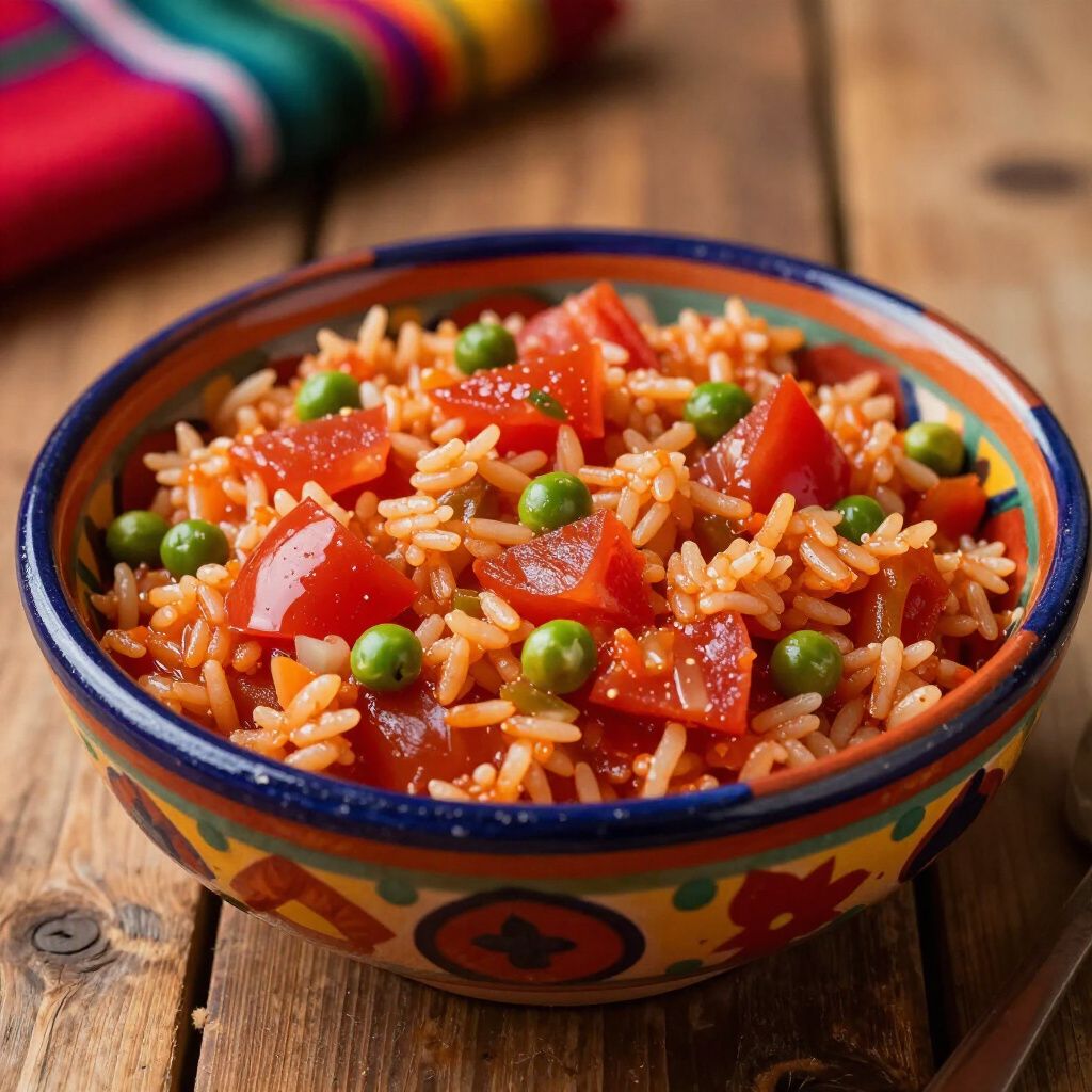 A bowl with Mexican tomato rice