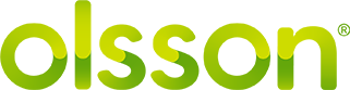 The logo for Olsson featuring the lowercase word "olsson" in a stylized, two-tone lime and forest green font.