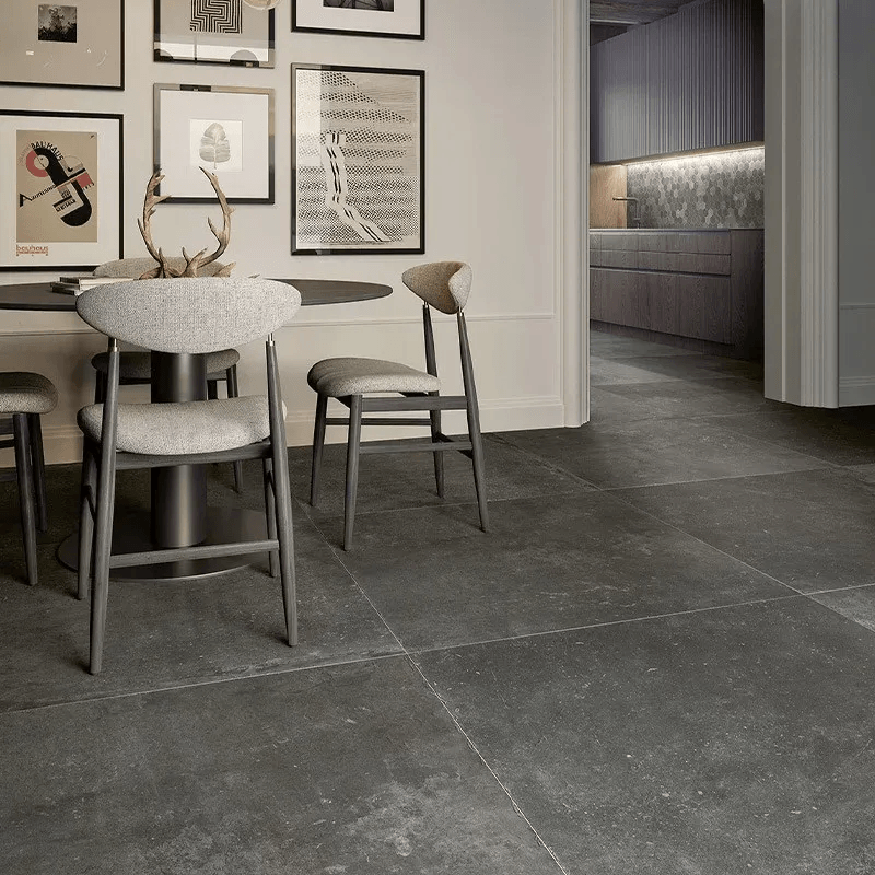 Carrelage pierre gris