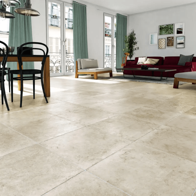 Carrelage pierre beige