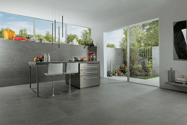Carrelage pierre gris