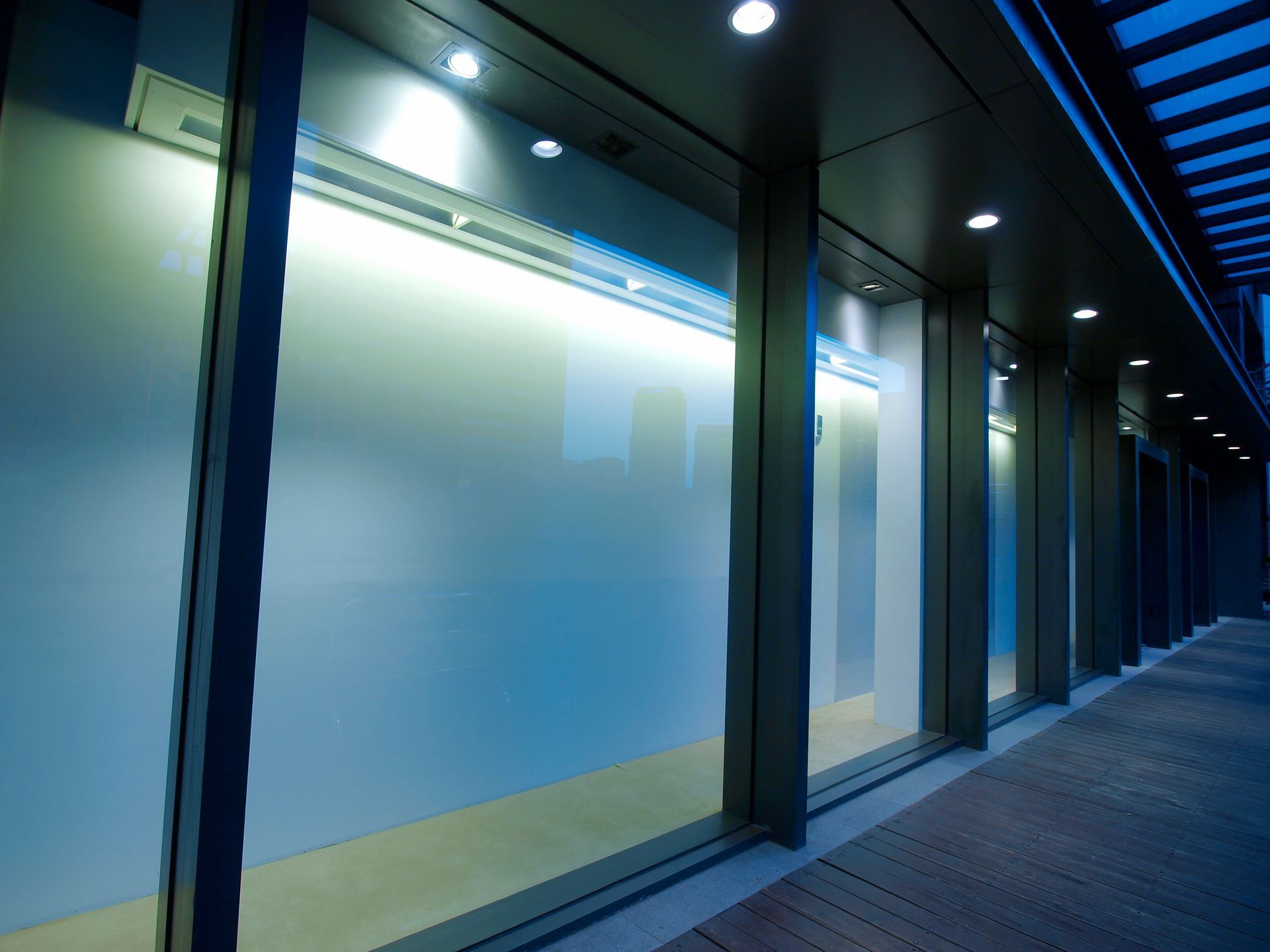 Modern smart glass storefront.
