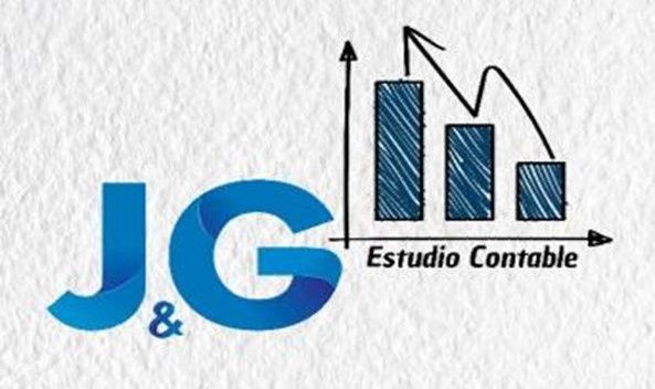 El logo de jg & estudio contable tiene un gráfico.