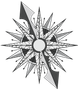 Logo black and white image of a star on a white background.