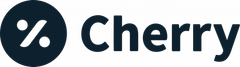 Cherry logo with dark blue icon and text on white background