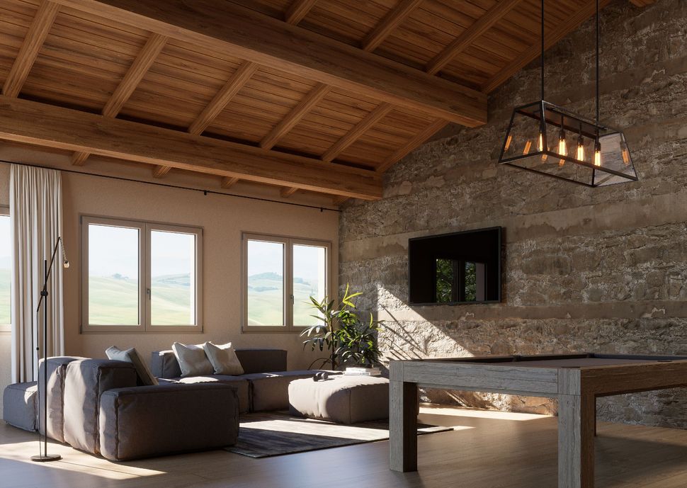 Serramenti in PVC bianchi in ambiente residenziale moderno