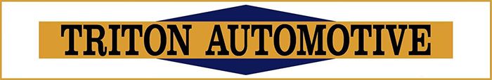 Trion Automotive logo in black and gold on a blue banner with an eagle graphic