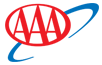 AAA logo with red letters inside a blue oval swoosh on a white background