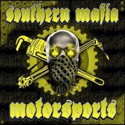 Yellow graffiti-style logo with skull and crossed tools, reading &ldquo;Southern Mafia Motorsports&rdquo; on black background