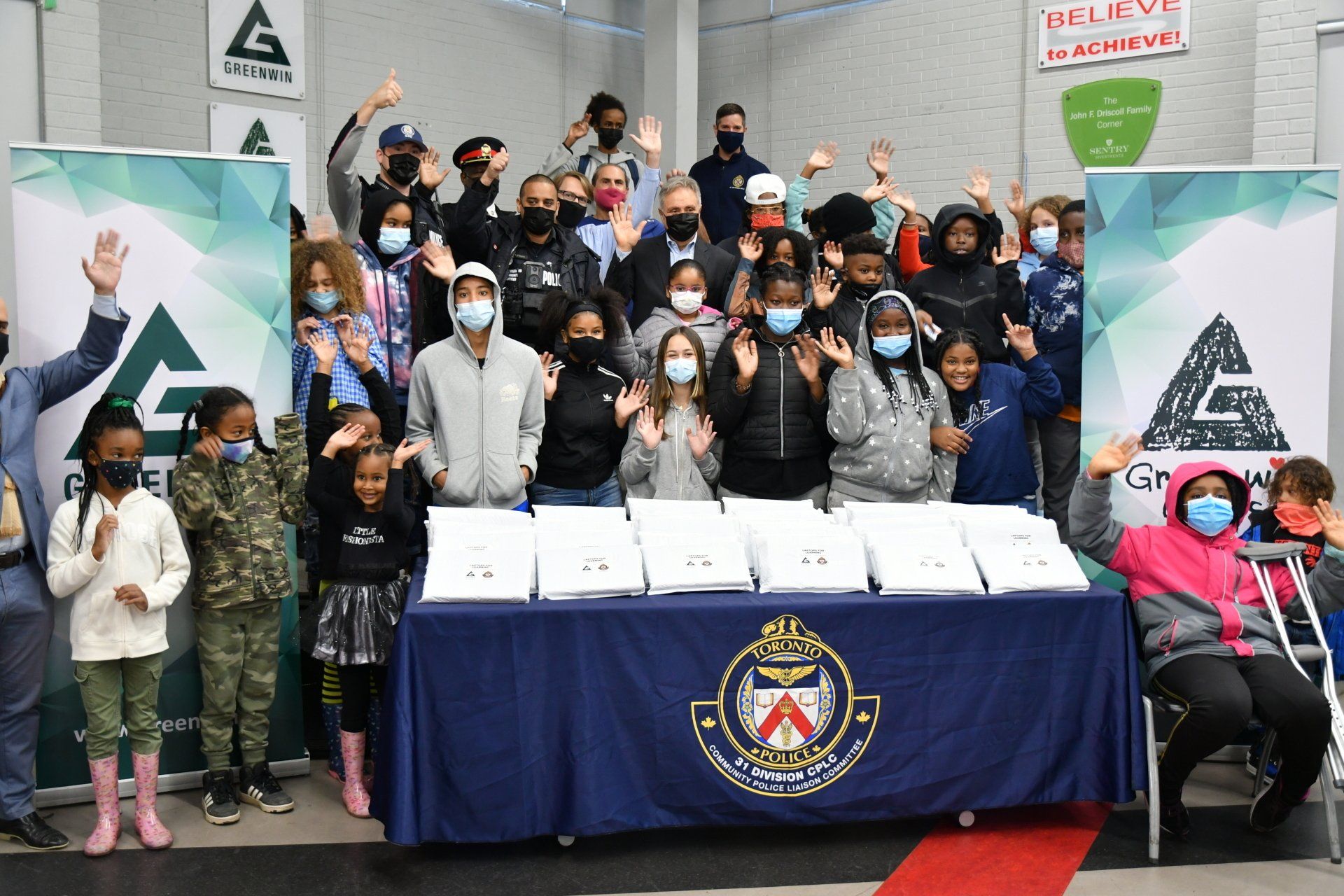 Group shot of students and laptops