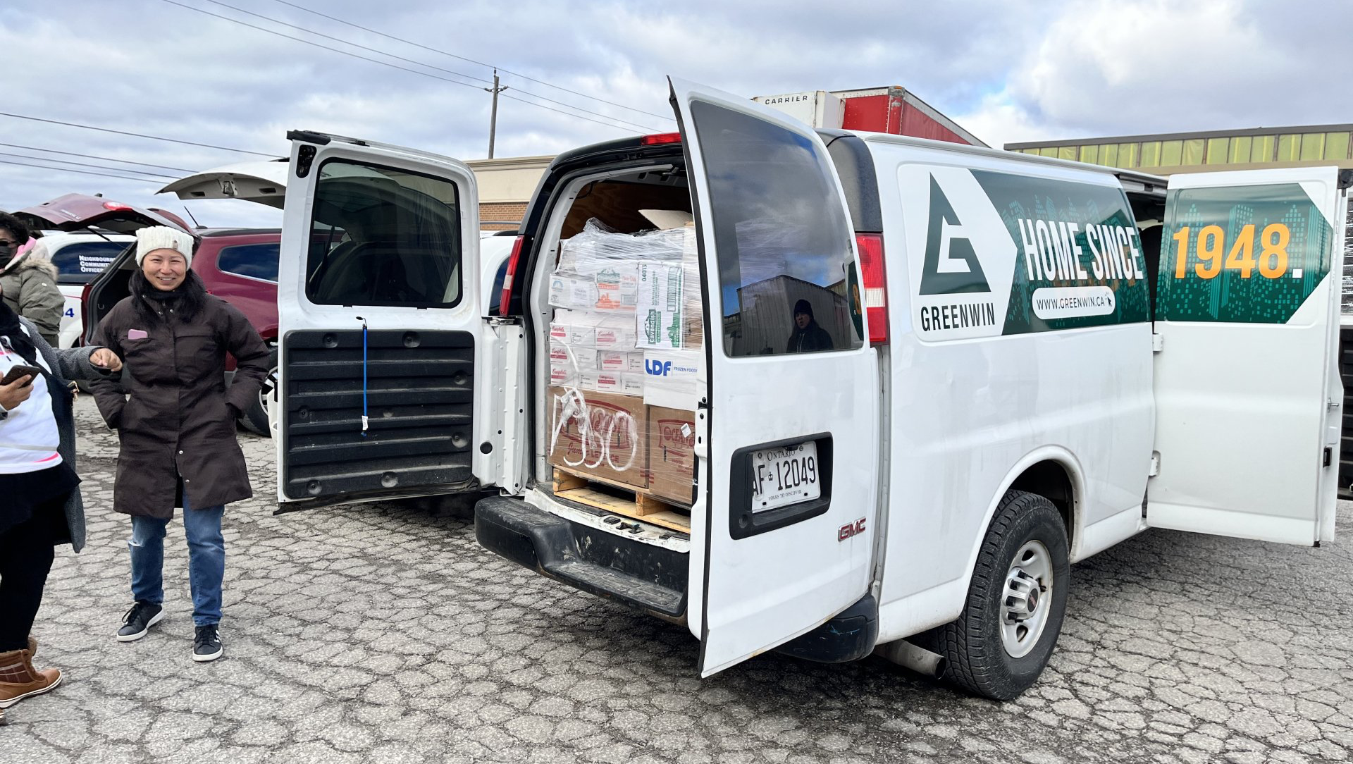 Greenwin Corp's van full of food
