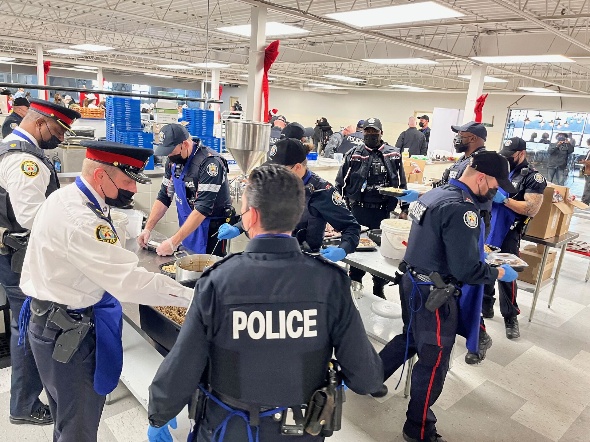 Toronto please officers preparing food