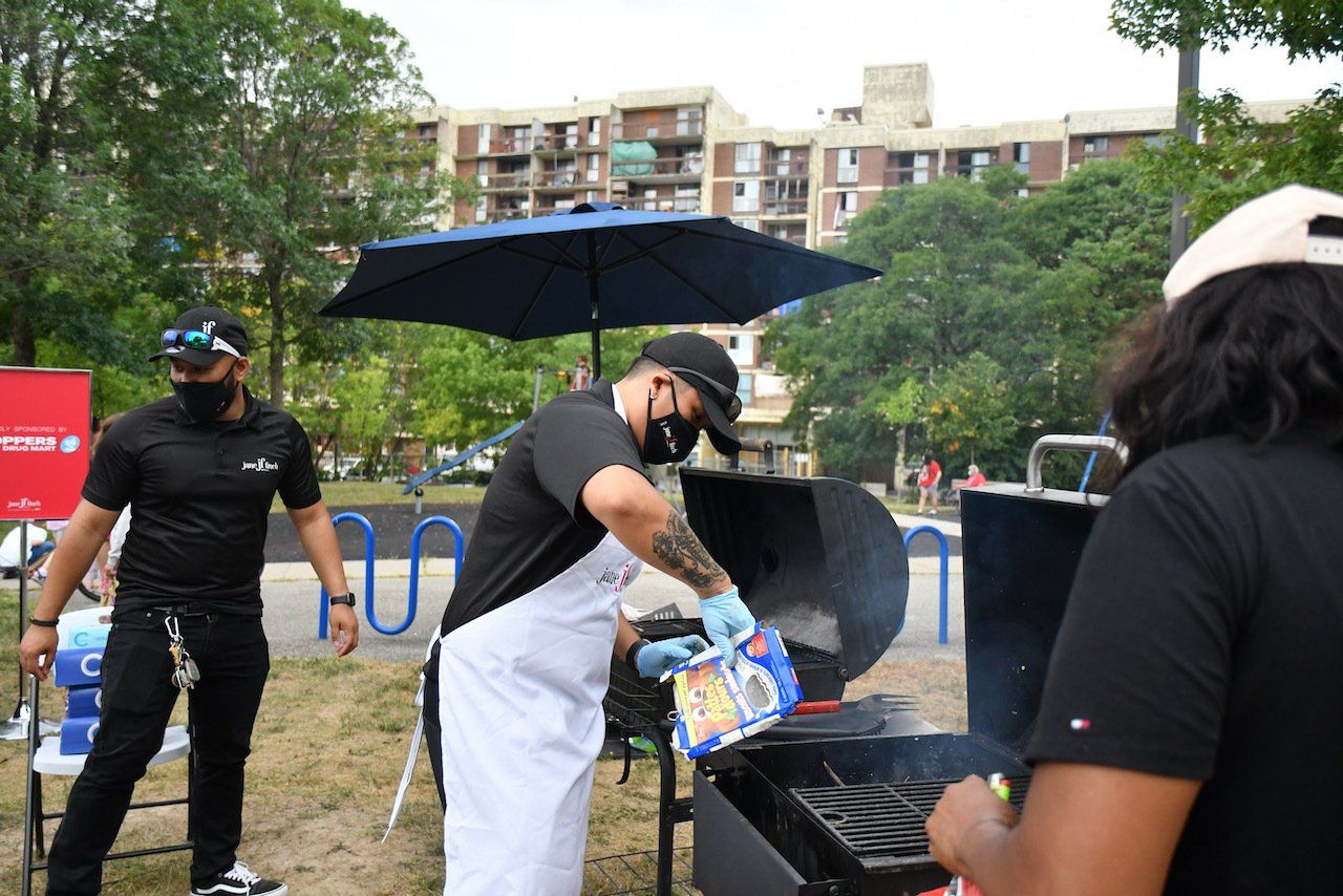 preparing the BBQ
