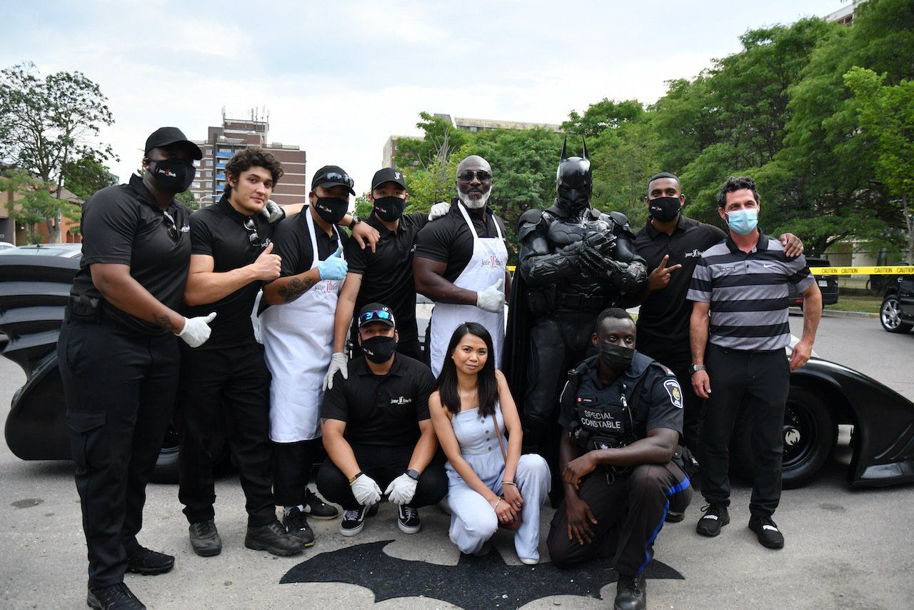 group photo with batman