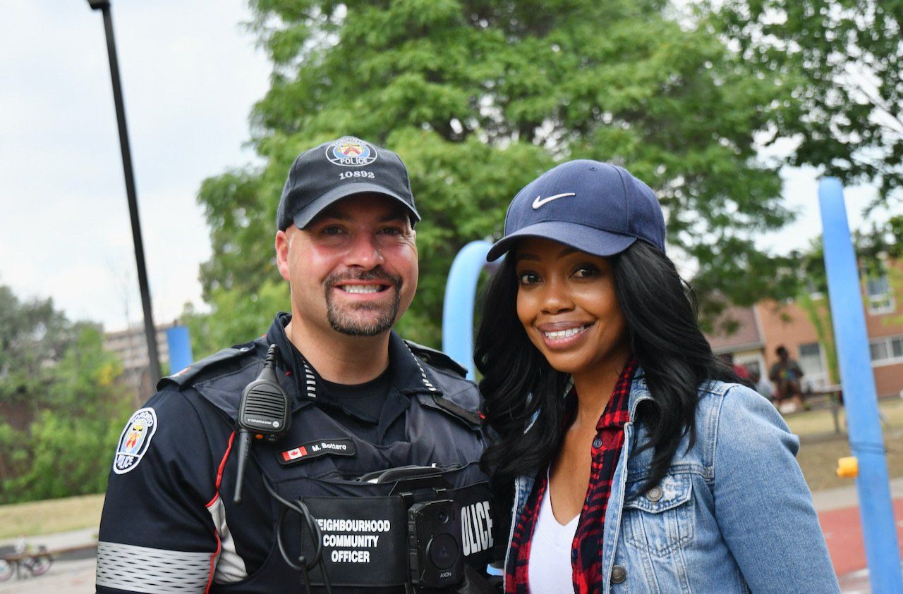 photo of officer and woman