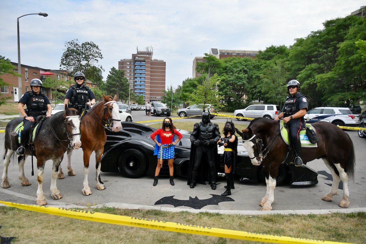 group photo with batman
