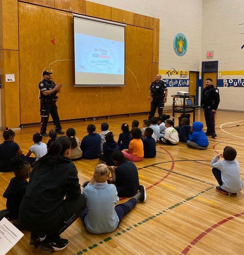 NCOs resenting “Street Safety” to our awesome Kindergarten and Grade 1 students at Yorkwoods Public