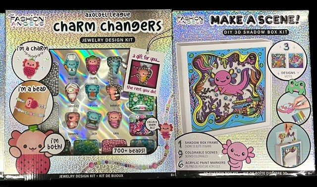 Two Axolotl-themed craft kits: 