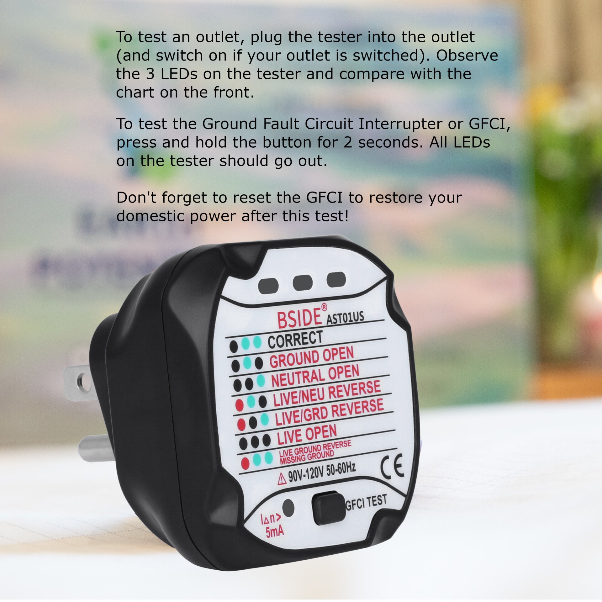 Outlet Testing Box US Outlet Tester