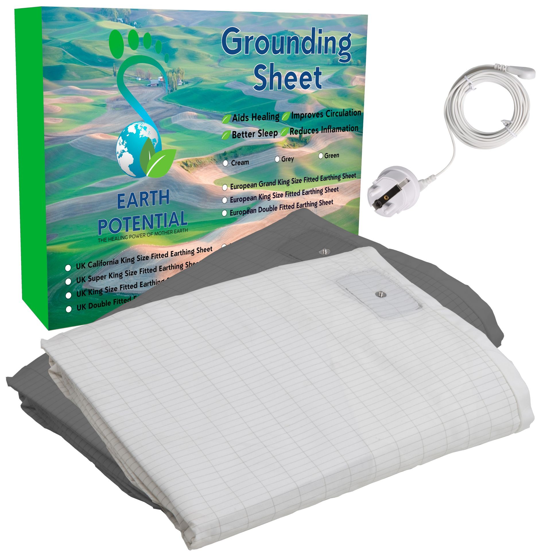 Available from Amazon UK - Links Below EU Grounding Sheets in White and Grey by Earth Potential
