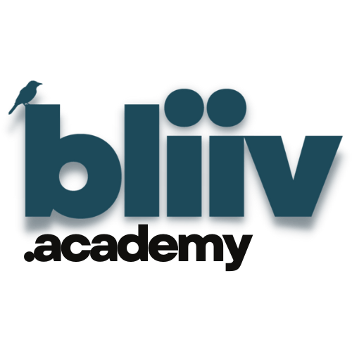Logomarca Bliiv Academy Um logotipo para a Bliiv Academy com um pássaro nele