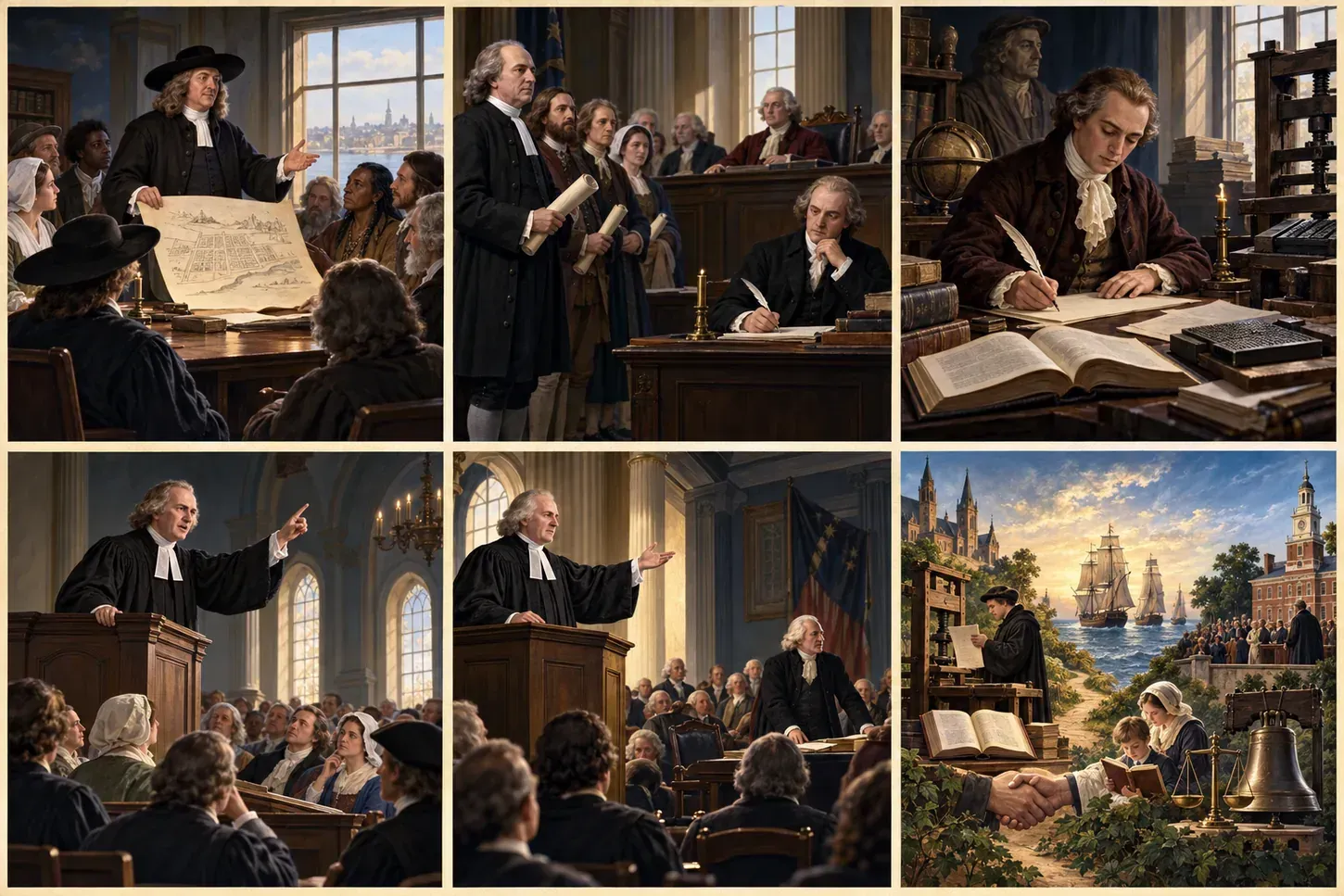 William Penn presents a frame of government to the diverse people of Philadelphia