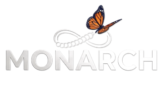 Monarch logo with an orange butterfly above the word “MONARCH” in silver letters