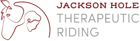 Logo for Jackson Hole Therapeutic Riding, featuring a minimalist line-art horse head outline next to the organization name.