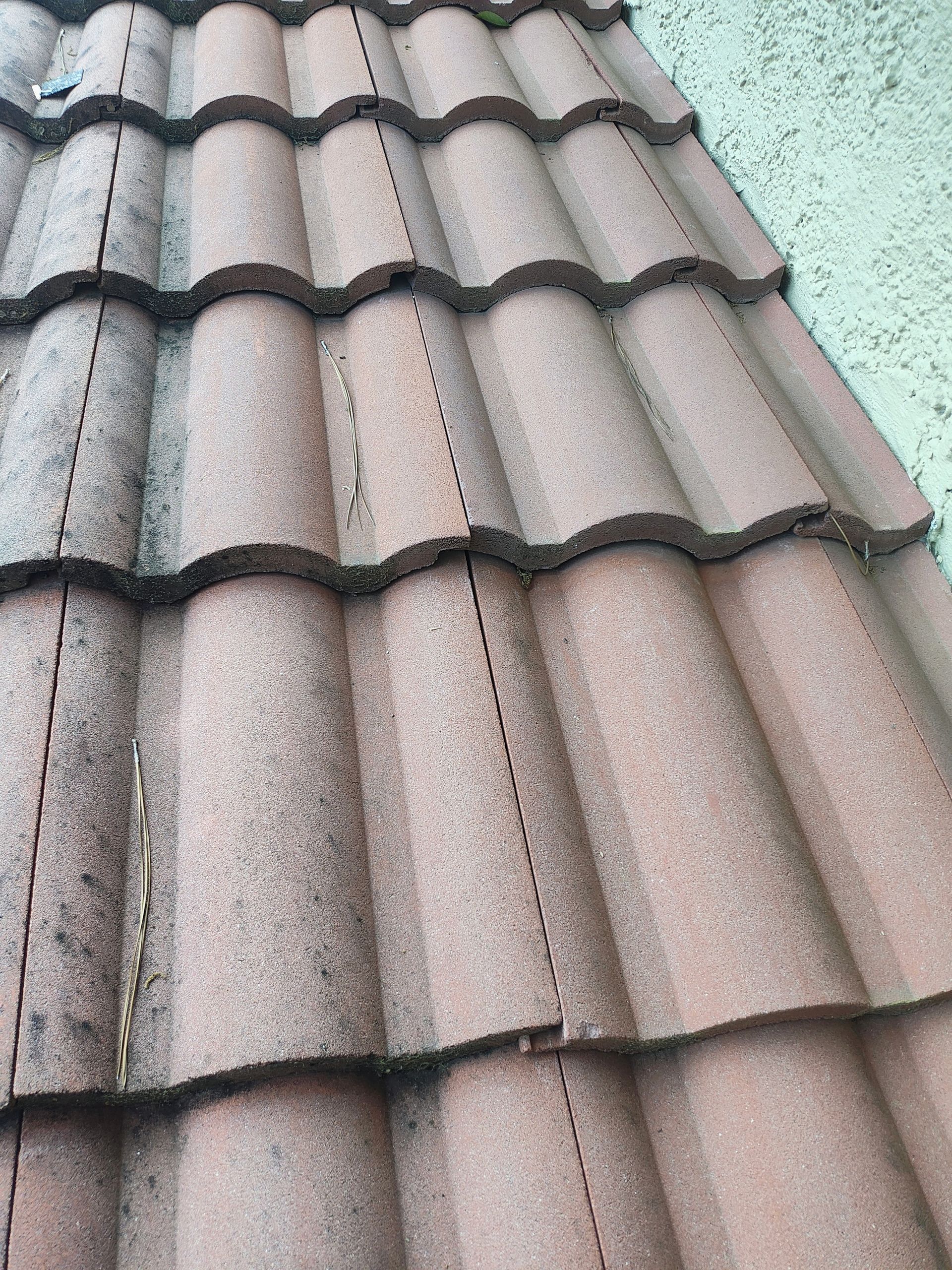 A close up of a roof with a lot of tiles on it.